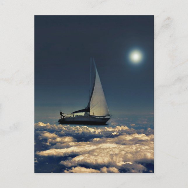 Navigieren durch Wolken Dreamy Collage Postkarte (Vorderseite)