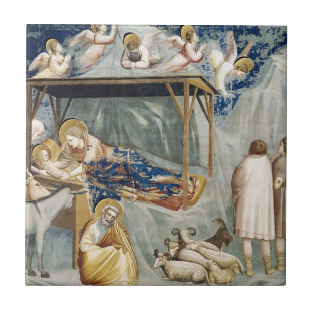 Navitity (Geburt Jesu Christi) (von Giotto) Fliese (Vorderseite)