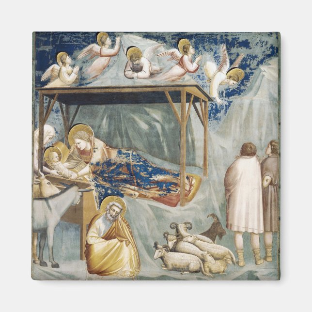 Navitity (Geburt Jesu Christi) (von Giotto) Magnet (Vorne)
