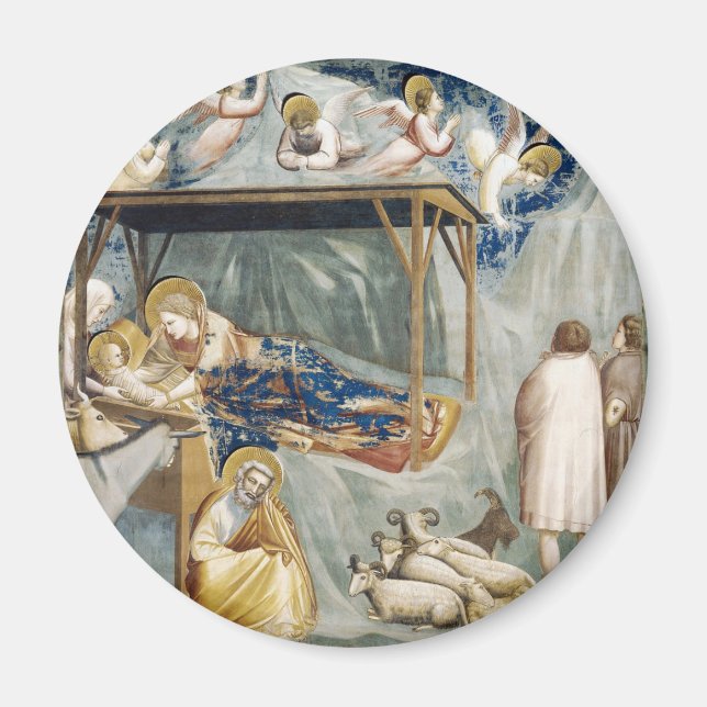 Navitity (Geburt Jesu Christi) (von Giotto) Magnet (Vorne)