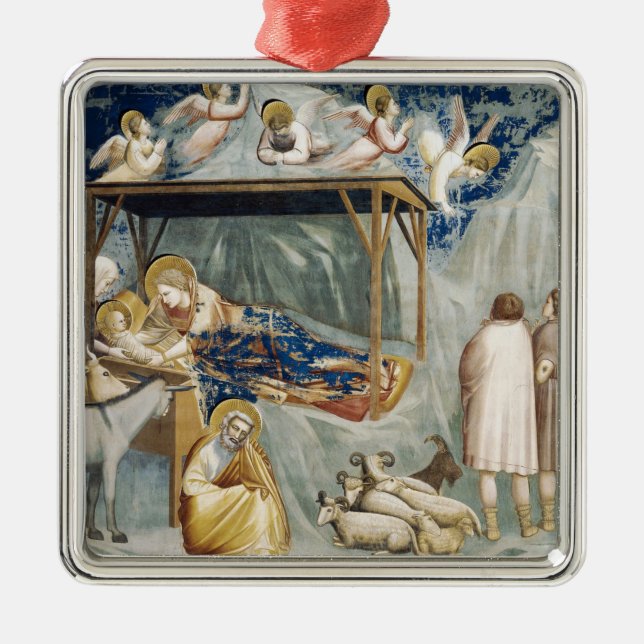Navitity (Geburt Jesu Christi) (von Giotto) Ornament Aus Metall (Vorne)