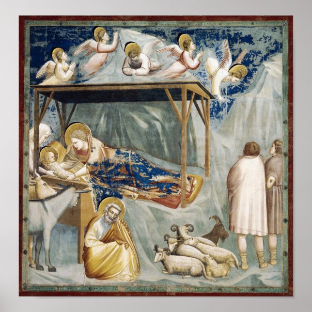 Navitity (Geburt Jesu Christi) (von Giotto) Poster (Vorne)