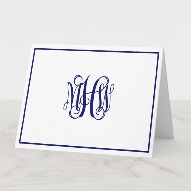Navy 3 Initial Vine Script Monogram DIY BG (Von Creator hochgeladen)