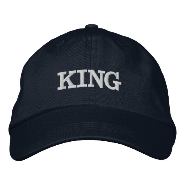 Navy Adjustable Hat mit kühlem KING Atemberaubend  Bestickte Baseballkappe (Vorderseite)