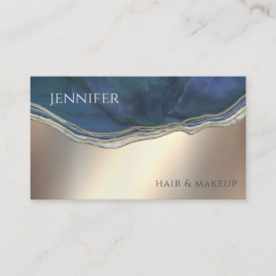 Navy-Agate Geode Chic Gold metallisch Visitenkarte