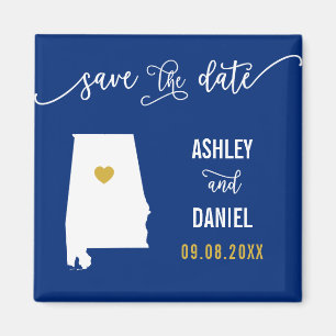 Navy Alabama Wedding Speichern Sie die Datumskarte Magnet