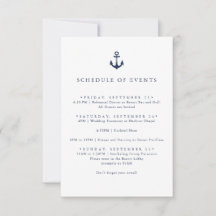 Navy Anchor Nautical Yacht SCHEDULE OF EVENTS