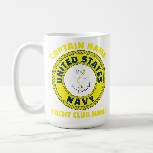 Navy Anchor nautischer Kapitän segelt Sommer Kaffeetasse (Links)
