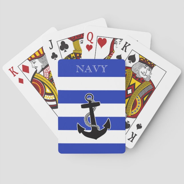 Navy Anchor - personalisieren mit Namen oder ander Spielkarten (Rückseite)