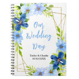 Navy and Baby Blue Floral Wedding Planner Notizblock