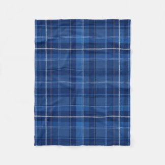 Navy and Royal Blue Plaid Pattern Fleecedecke