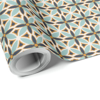 Navy and teal green textured mosaic Wrapping Paper Geschenkpapier