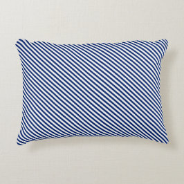 Navy and White Angled Stripes Dekokissen