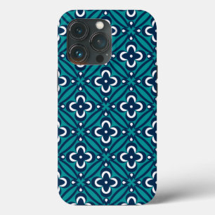 Navy, Aquamarine und weiße Flora Case-Mate iPhone Hülle