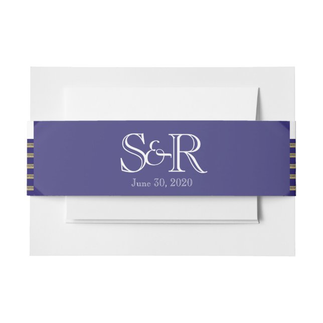 Navy Art Deco Posh Wedding Bly Band (Vorderseite Beispiel)