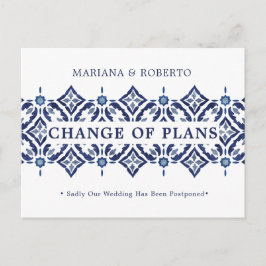 Navy Azulejo | Spanischer FLÄCHENWECHSEL Ankündigungspostkarte