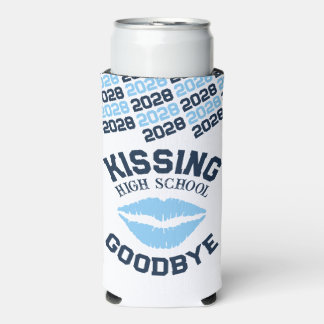 Navy & Baby Blue Abschluss Kissing School Abschied Selters Dosenkühler