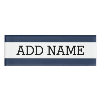 Navy Background mit Individuelle Name Namenschild
