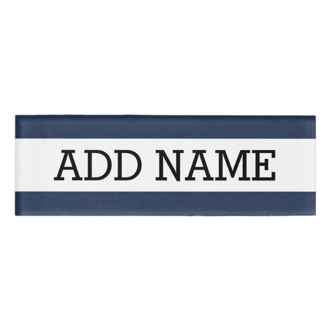 Navy Background mit Individuelle Name Namenschild (Vorderseite)