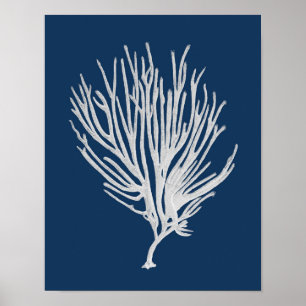 Navy Beach Decor Sea Coral Gerahmte Mauer Art #12 Poster