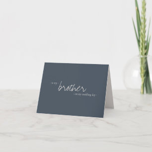 Navy Beige Brother Wedding Minimal einfach Karte