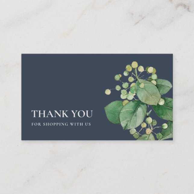 NAVY BERRY LEAFY FOLIAGE GREENERY DANK IHNEN LOGO VISITENKARTE (Vorderseite)