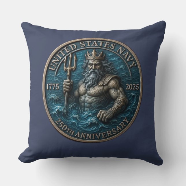 Navy Birthday Neptune Kissen (Vorderseite)