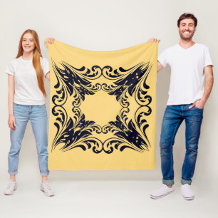Navy Black Fleecedecke