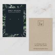 Navy Black Leafy Frame Fauna Earring Study Display