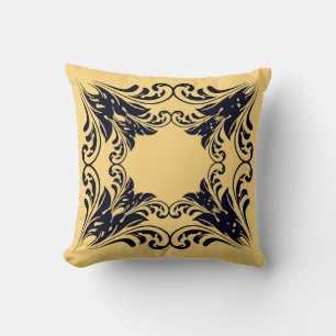 Navy Black Reversible Throw Kissen