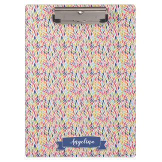 Navy Blätter Muster Moderne Personalisierte Clip-B Klemmbrett