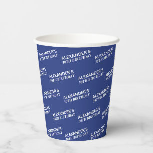 Navy Blau 30. Geburtstagsname Pappbecher