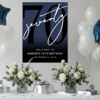 Navy Blau 70. Geburtstags-Party-Willkommensschild