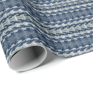 Navy Blau abstraktes Muster Geschenkpapier