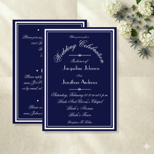 Navy Blau Alles in Einem E-Mail Website RSVP Hochz Einladung