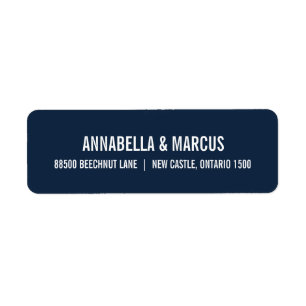 Navy Blau alte Mode-Typografie-Adressetikett