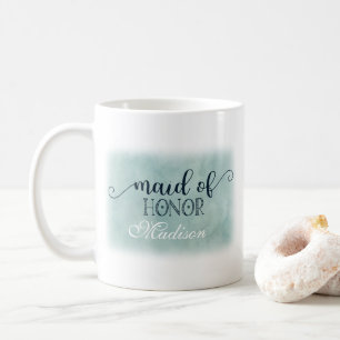 Navy Blau Aqua Aquarell Brautjungfer Kaffeetasse