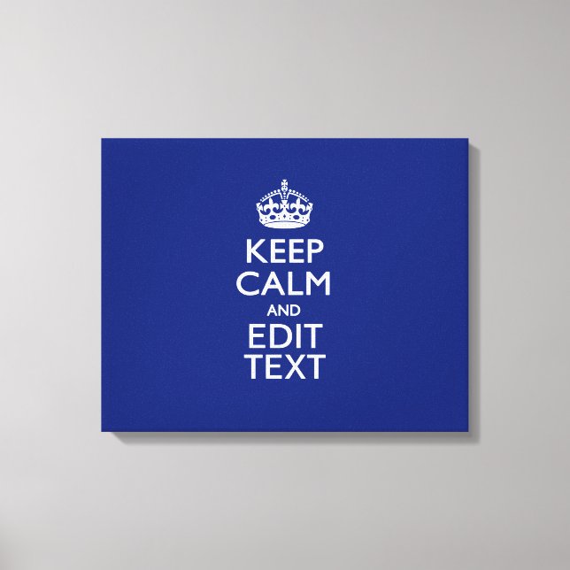 Navy Blau Behalte Ruhe und Text bearbeiten Persona Leinwanddruck (Vorderseite)