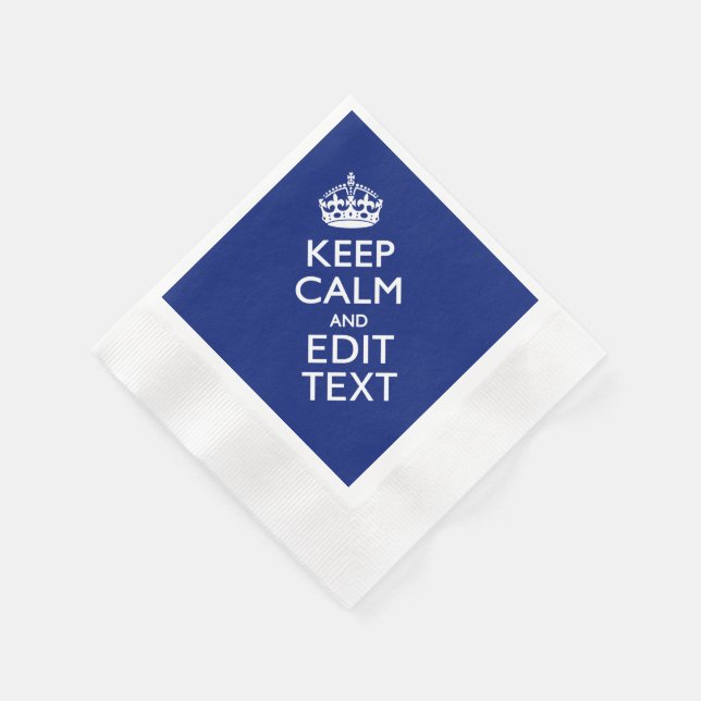 Navy Blau Behalte Ruhe und Text bearbeiten Persona Serviette (Ecke)