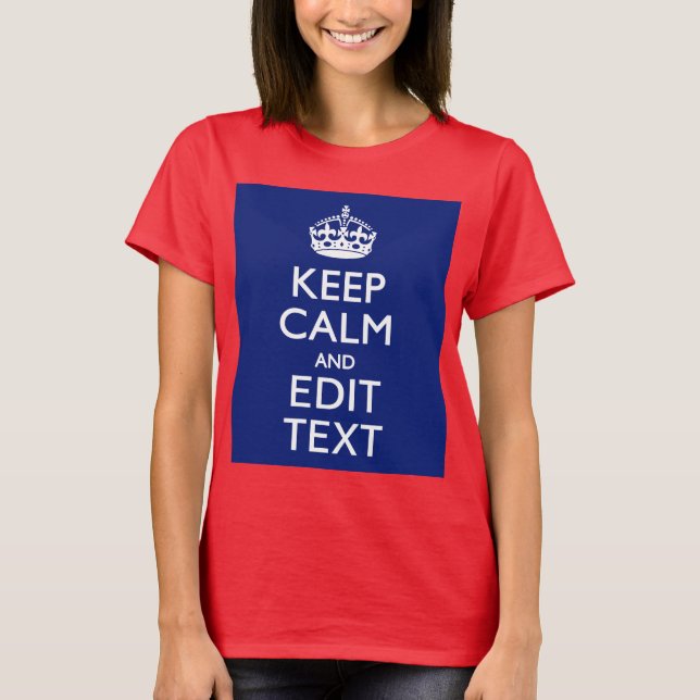 Navy Blau Behalte Ruhe und Text bearbeiten Persona T-Shirt (Vorderseite)