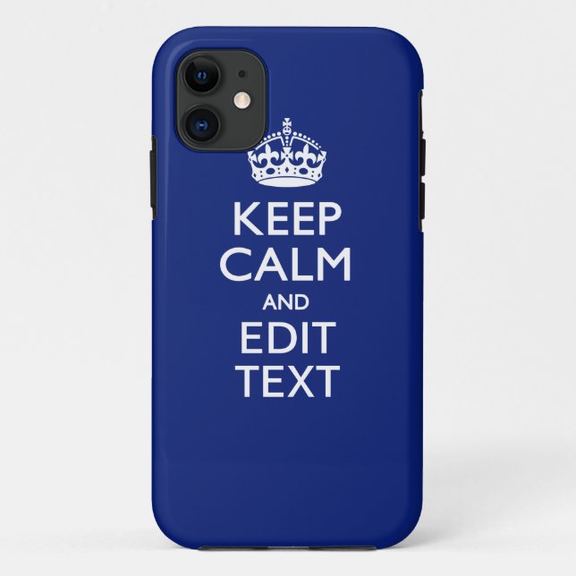 Navy Blau Behielt ruhig und haben Ihren Text Case-Mate iPhone Hülle (Rückseite)