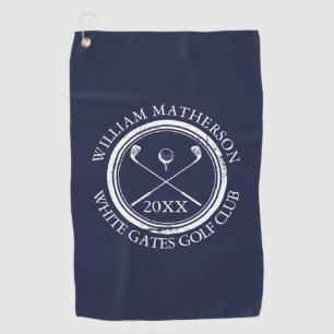 Navy Blau Benutzerdefinierter Golfer und Golfclub Golfhandtuch