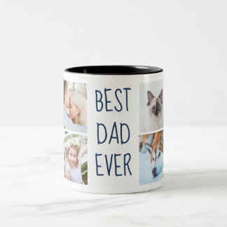 Navy Blau | Bester PapaEver Individuelle Fototasse Zweifarbige Tasse