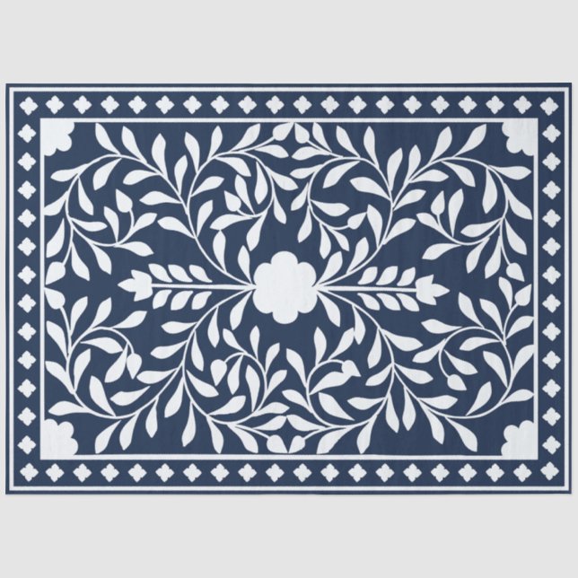 Navy Blau Bone Inlay Decoupage Papier (Vorderseite)
