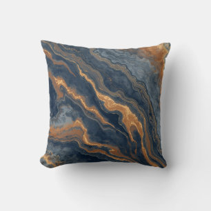 Navy Blau Burnt Orange Dusty Blau 40 cm Einzieh-Ki Kissen