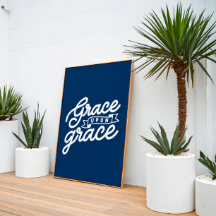 Navy Blau Christliche Gnade auf Gnade  Poster
