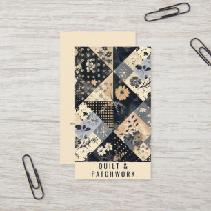 Navy Blau Creme Quilt Patchwork Handmade Kleidung  Visitenkarte
