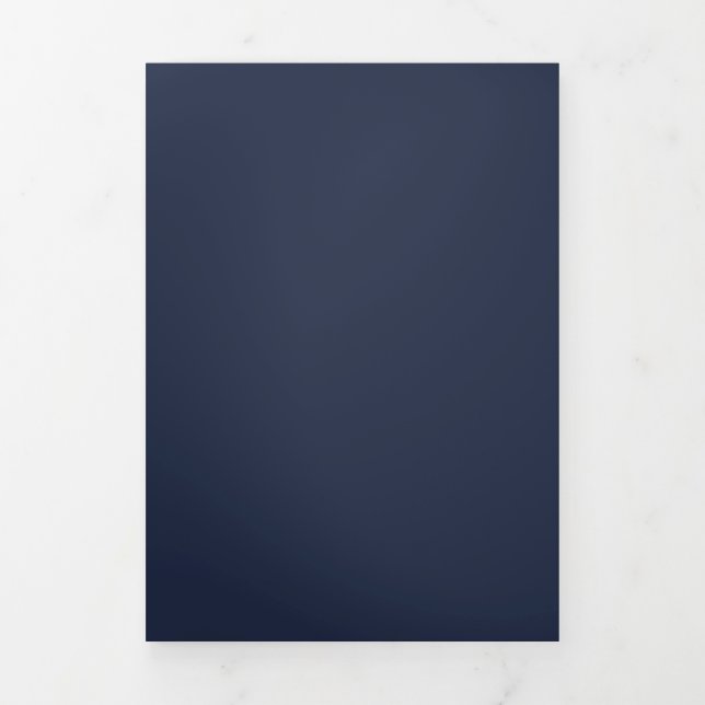 Navy Blau Dreifach-gefaltete Programmkarte (Cover)