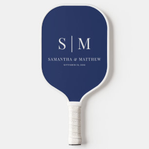 Navy Blau Einfache Anfangsbuchstaben des Paares Ho Pickleball Schläger