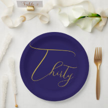 Navy Blau & Faux Goldfolie 30. Geburtstag
